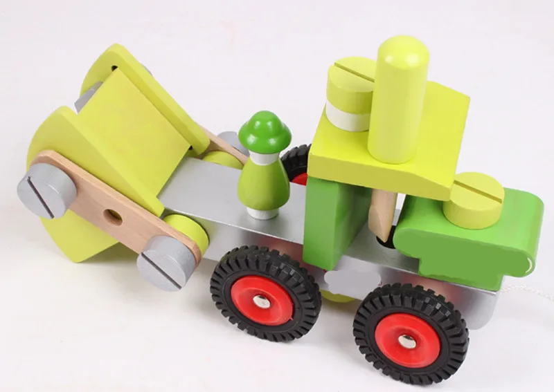 

New wooden toy Removable truck wooden puzzle intellectual development hands forklift simulation toys Free shipping
