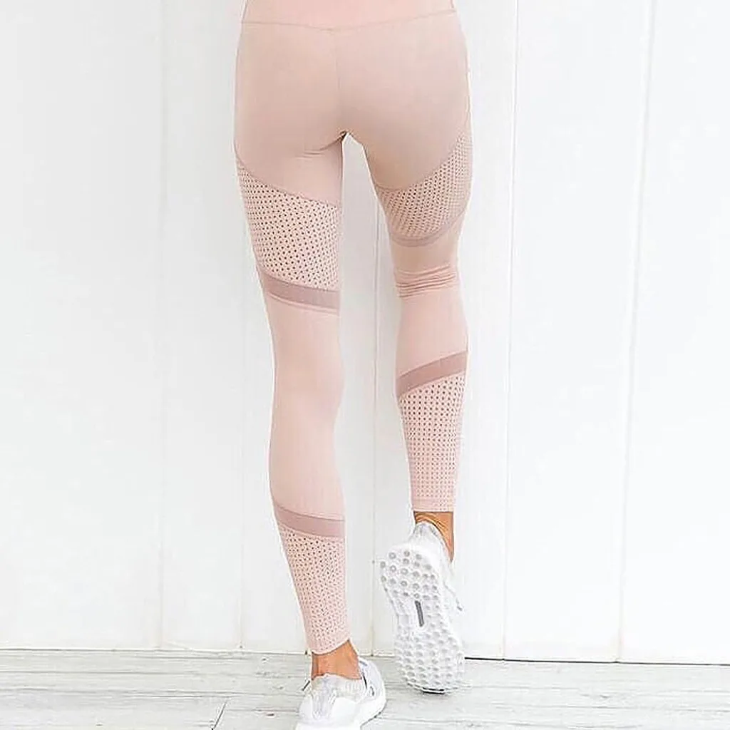 Однотонные леггинсы с высокой талией, женские штаны для тренировки сердца, сетчатые леггинсы, Компрессионные Леггинсы, Calzas deportivas mujer fitness#9