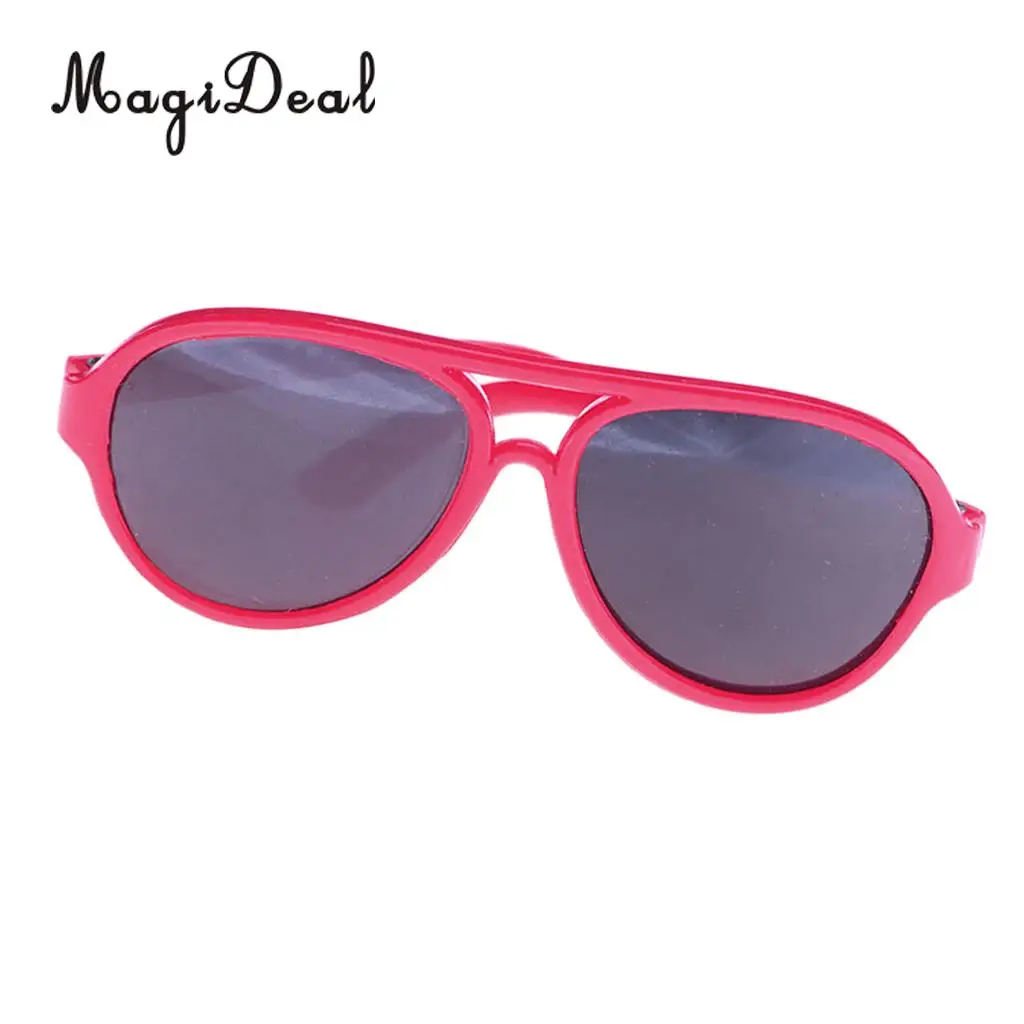 MagiDeal Fashion 1Pair Oval Frame Plastic Summer Glasses Sunglasses for 18 Inch   Dolls Dollhouse Acce Gift 5Colors