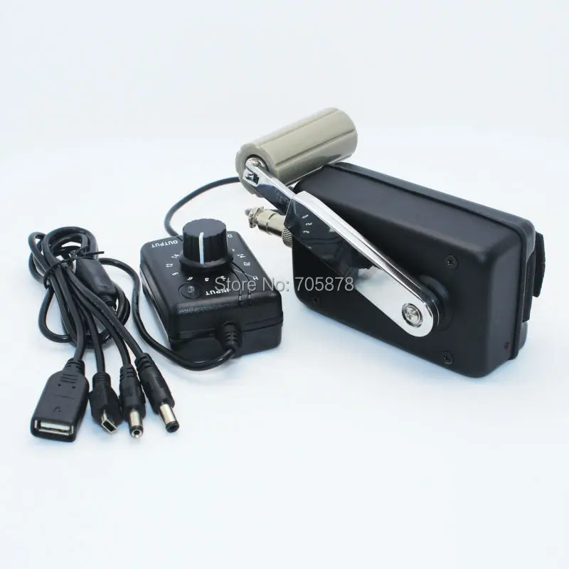 

Outdoor Portable Phone Charger Civil Hand Crank Generator Small Dynamo with DC-DC Converter