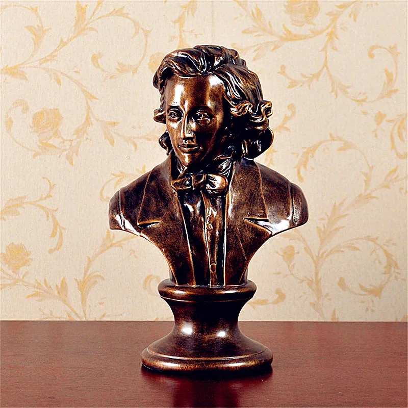 

Fryderyk Franciszek Chopin Head Portraits Bust Romantic Music Statue Home Decoration Resin Craftwork Sketch Practice 33CM L2353