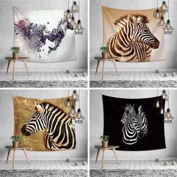 

SOFTBATFY Zebra Tapestry Headboard Wall Art Bedspread Dorm Tapestry Home Decor