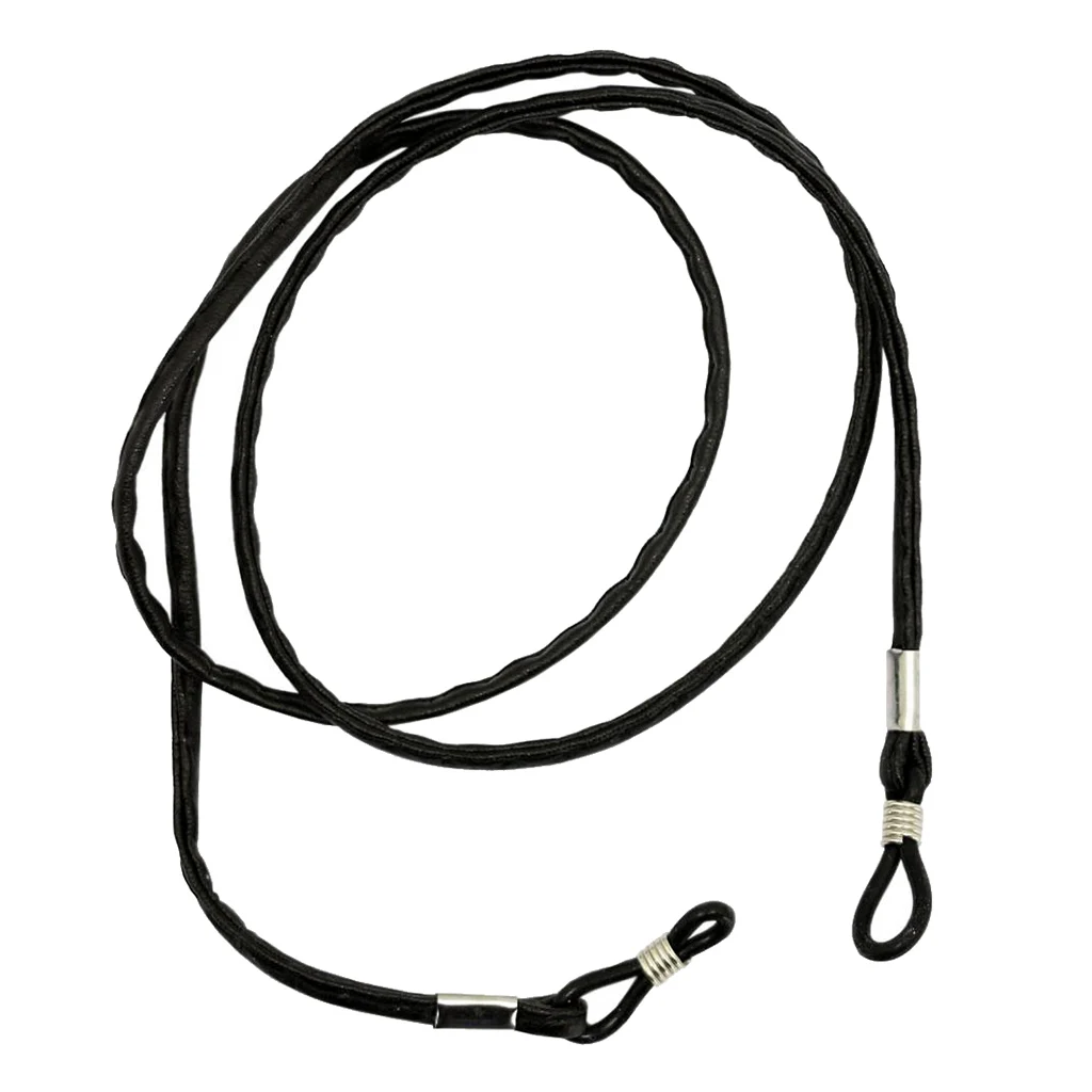 PU Leahter Black Spectacles Eyeglasses Chain Neck Cord Black for Sport Safety Neck Glasses Sunglasses