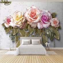 Papel pintado personalizado beibehang Boutique Vintage fondo de TV de jardín rosa de flores pintura de pared papeles tapiz decoración del hogar papel tapiz 3d