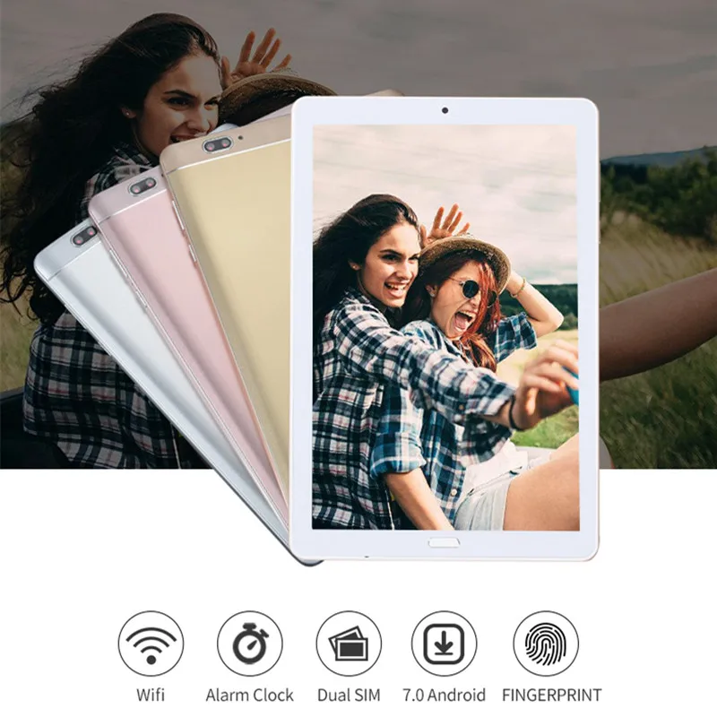Распознавания отпечатков пальцев 10,2 дюймов планшет 4G LTE, 8 ядер 4G B + 6 4G B Android 7,0 Tablet PC 1920*1280 Wifi gps планшеты 10 10,1