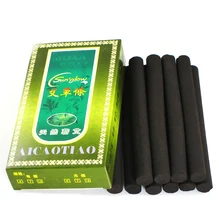 10Pcs/Box 12*120mm Smokeless Moxa Rolls Chinese Traditional Roller Stick Black Roller Burner Moxibustion Acupuncture Massage
