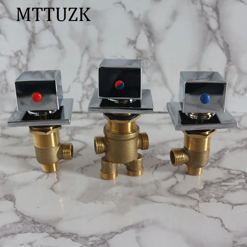 MTTUZK квадратный смеситель для ванной кран горячей и холодной воды пять фарфоровых
