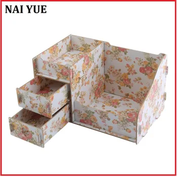 

NAI YUE Durable Wooden Jewelry Box Handmade Makeup Storage Case Large Cosmetic Holder Make Up Organizer Portable Cosmetic Box