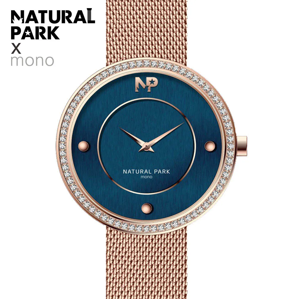 Бренд NATURAL PARK, розовое золото, кварцевые женские часы, роскошные стальные часы, браслет, женские наручные часы, женские спортивные часы, Relogio Reloj - Цвет: NP1480 RLR
