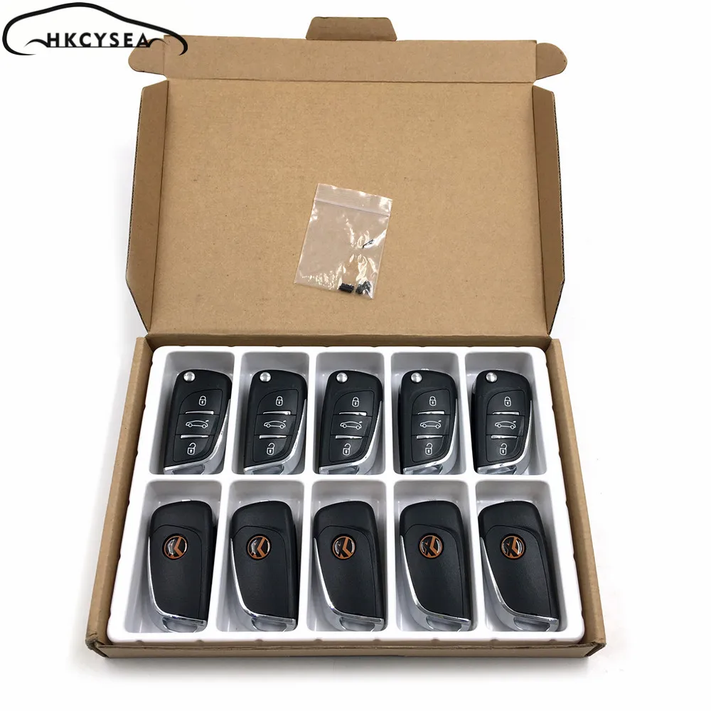 

HKCYSEA 10pcs/lot 3 Button Universal Remote Key DS Style English Language for Xhorse VVDI Key Tool
