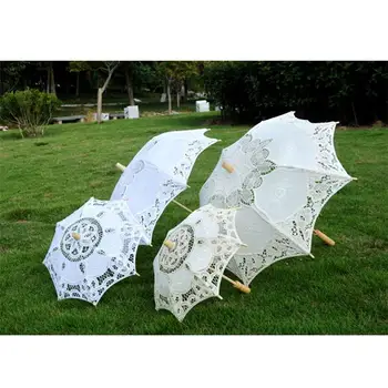 

Handmade Wedding Bridal Lace Umbrella Embroidery Parasol Umbrella for Wedding