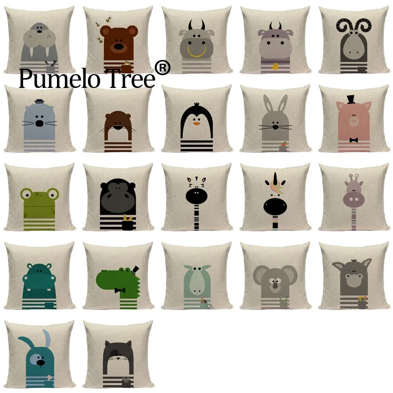 صور الكرتون لطيف غطاء الوسادة الكتان القطن مزيج المنزل كنبة مكتب الحيوانات Kawaii مربع كيس وسادة الزخرفية المخدة صور الكرتون لطيف غطاء الوسادة الكتان القطن مزيج المنزل كنبة مكتب الحيوانات Kawaii مربع كيس وسادة الزخرفية المخدة
