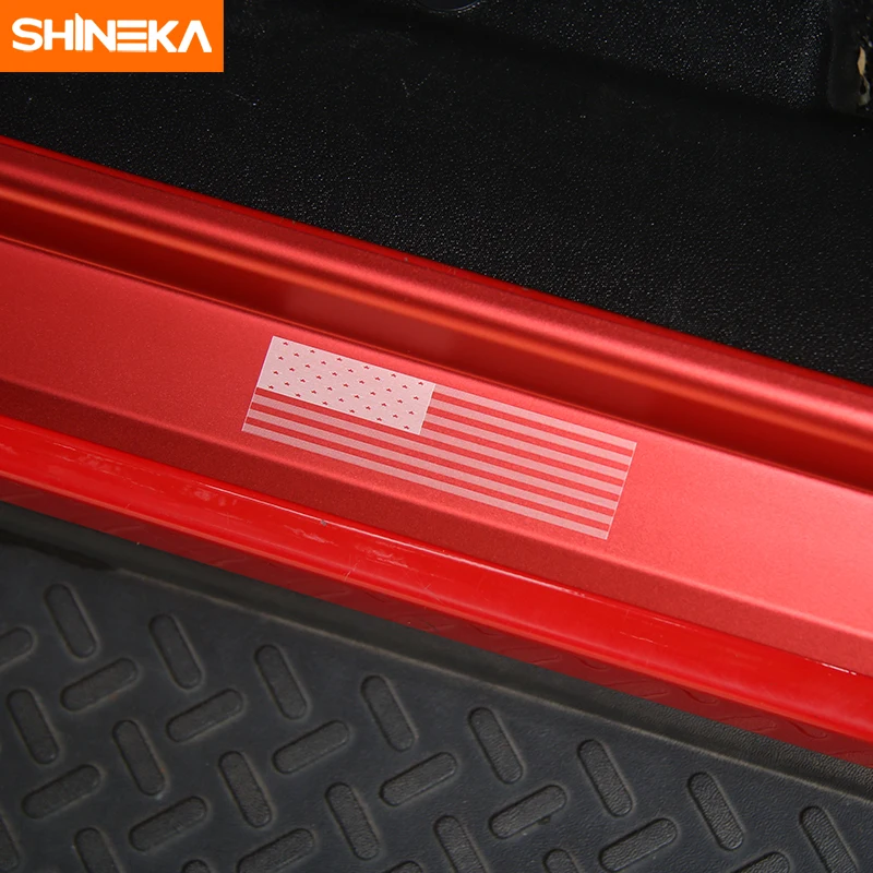 SHINEKA для Jeep Wrangler JK 2007- 4 порога Накладка защита сверхмощный Алюминиевый Порог протектор наклейки отделка