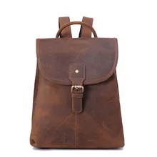 Mini Backpack Men Genuine Leather Business Bag for Teenager Women Bagpack Crazy Horse Back Pack Female School Bag Large Mochilas mini backpack women genuine leather women s anti theft bagpack vintage back pack for teenager girls travel school phone hand bag