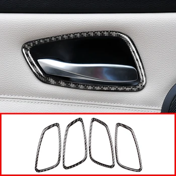 

4Pcs Real Carbon Fiber Style Interior Door Handle Frame Stickers Trim For BMW 3 Series E90 E92 2005-2012 Car Accessories
