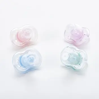 

Baby Silicone Pacifier Soothing Infants Bite Chew Supplies Newborn Comfort Appease Nipple Flat Teat Pacifiers