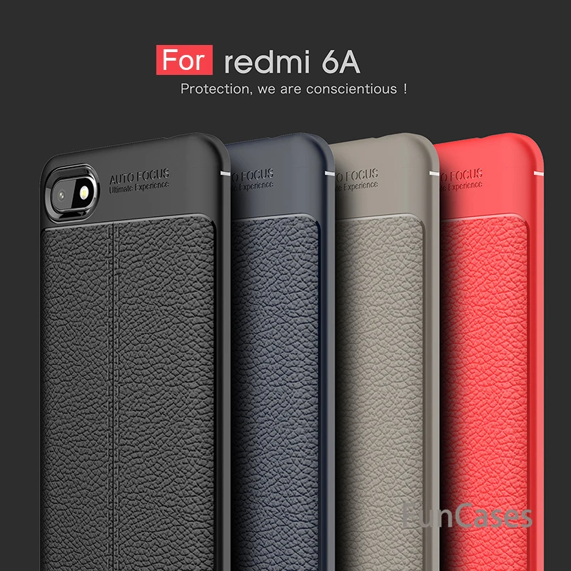 cheap For Xiaomi Redmi 6A 6 ProCase Carbon Fiber TPU Silicone leather Soft Full Back Cover For Xiaomi Redmi Note 6 5 Pro Coque Fundas