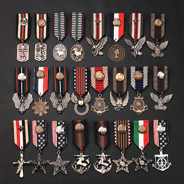 

5pcs/lot Mixed Accessories Royal Preppy Navy Style pin brooch badge embroidery epaulette tassel brooch military badge