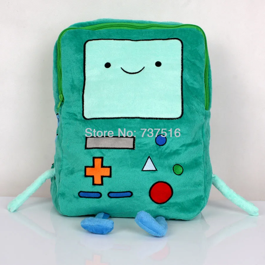 Новое время приключений плюшевый персонаж BMO Beemo 11 и 15 дюймов плюшевые рюкзаки Зеленая книга Сумка для детских игрушек подарок - Цвет: 15 Inch