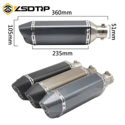 ZSDTRP мотоцикл выхлопные трубы глушителя Echappement мото для GY6 CBR125 CRF230 TMAX 500 ER6N FZ6 Z750 1000 с Стикеры