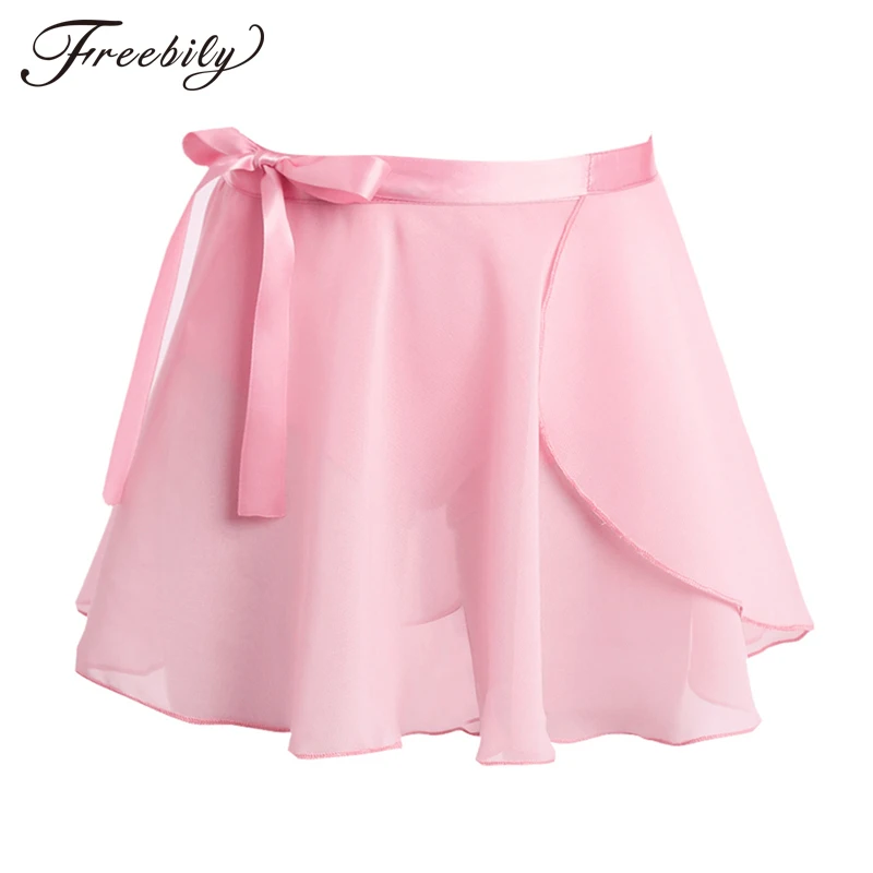 Ballet Dance Skirt Children Kids Chiffon Pure Color Floral Print Practice Leotard Dance Skirts