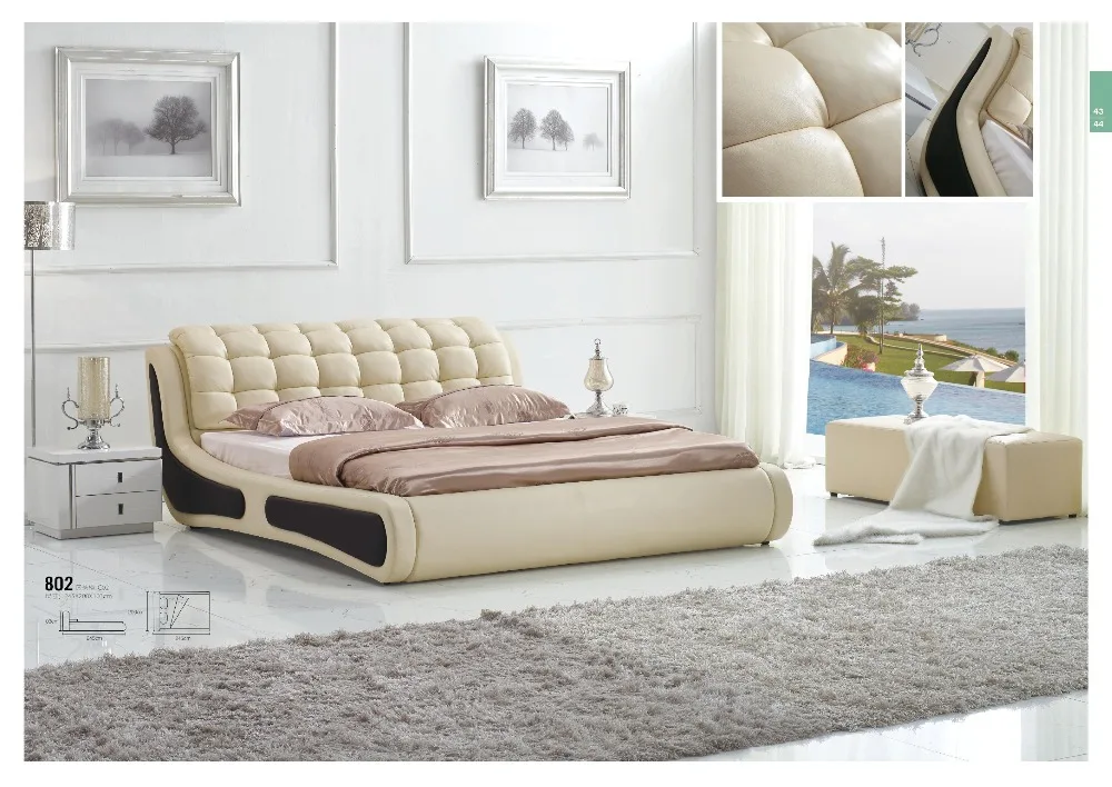 Us 795 0 Fashion Modern Style Bedroom Furniture Leather Bed In Beds From Furniture On Aliexpress