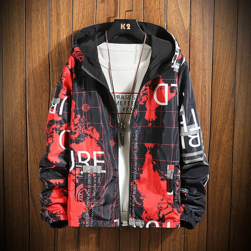 

Reversible Spring Autumn Mens Casual Camouflage Hoodie Jacket Men Waterproof Clothes Windbreaker Coat Male Outwear Plus Size 5XL