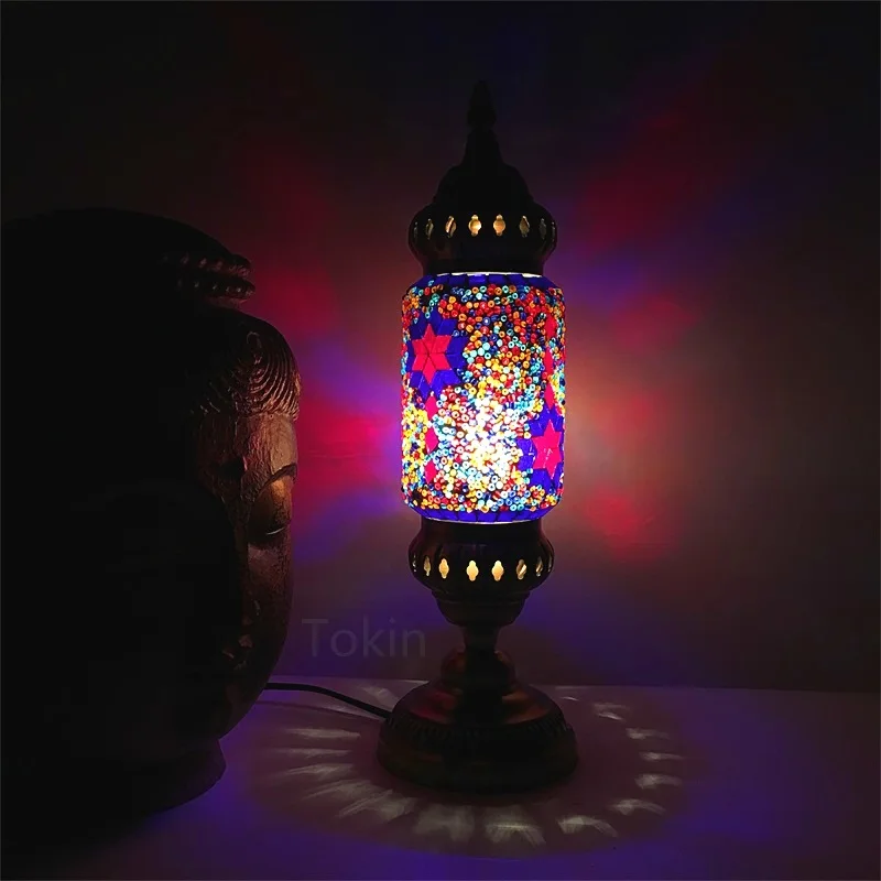 その他 vintage Turkish Lamp Turkish Mosaic Table Lamp Triple
