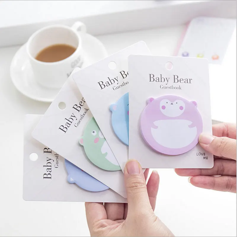 

1X kawaii Creative cartoon baby bear stickers weekly plan Sticky Notes Post It Memo Pad Korean stationery School Supplies