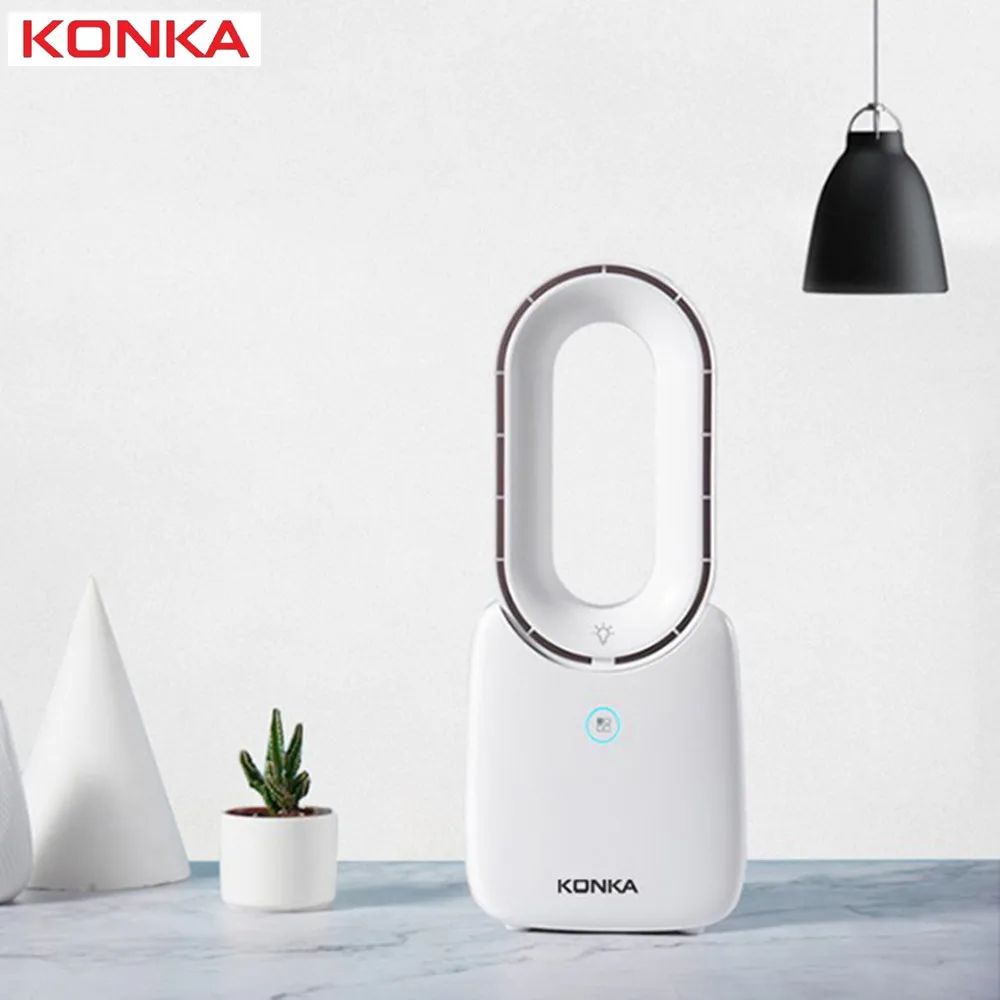 

KONKA KF - UW1CD Mini Cooling Bladeless Fan USB Rechargeable Desktop Leafless Cycle Fan 3 Speed Adjustable 5 Kinds of LED Light