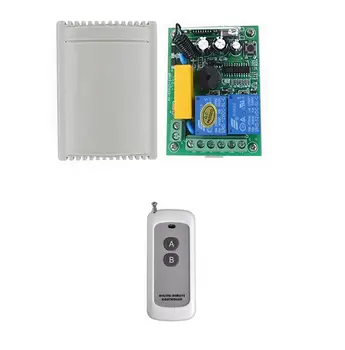 

433mhz AC 220V 2CH Radio Controller RF Wireless Relay long range Remote Control Switch Transmitter Receiver for light led lamp