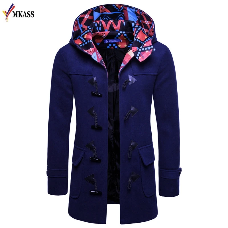 

New Men's Coat Fashion Ox Horn Button Trench Gothic Victorian Frock Coat Men's Uniform Costume M-3XL