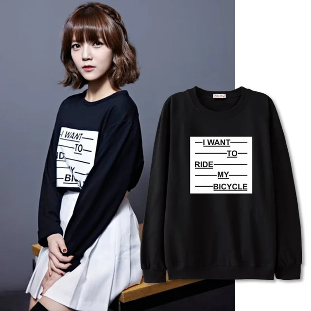 sweatshirt fashion aoa jimin i want to ride my bicycle korean style aoa style