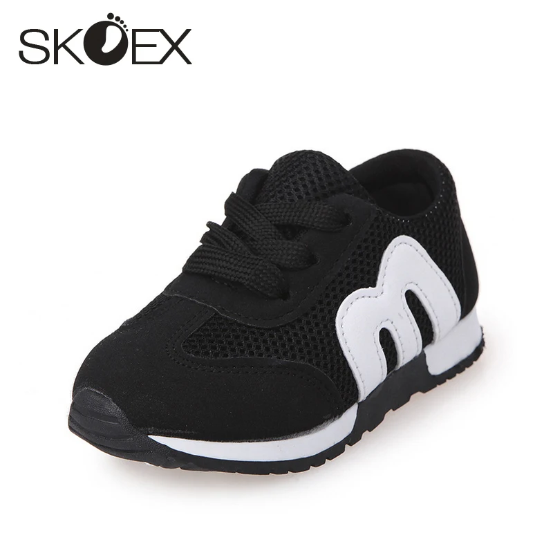 Детская сетчатая обувь; кроссовки для мальчиков и девочек; спортивная обувь для бега; дышащая мягкая подошва; детская обувь - Цвет: Черный