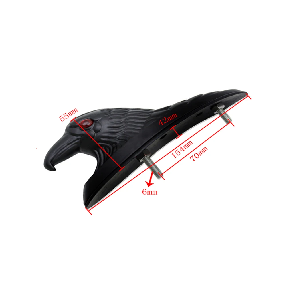 Motorcycle Motorbike Eagle Head Ornament w/Red Lighted Eye Chrome Aluminum Front Fender Front Eagle Head Ornament Statue