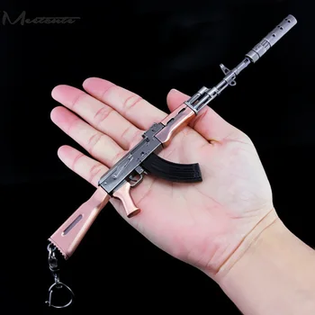 

Meectute 5 Styles Game Playerunknown's Battlegrounds 3D Keychain PUBG Champagne Gold Keyring Pendant Gun Model Chaveiro