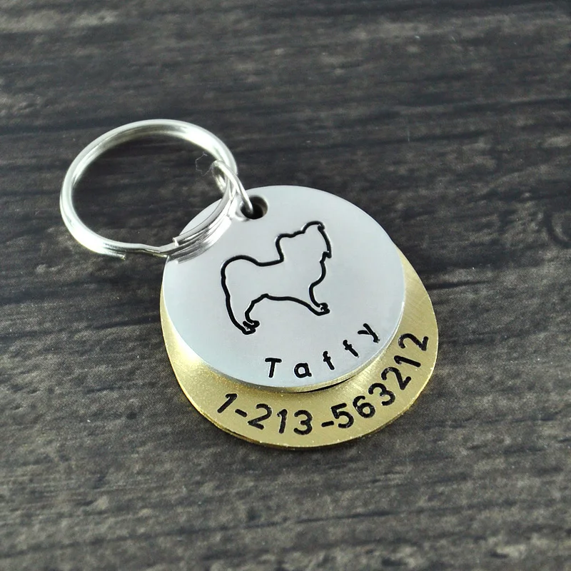 Personalized dogtags, papillon dog tag,Custom Dog ID Tag, Hand Stamped
