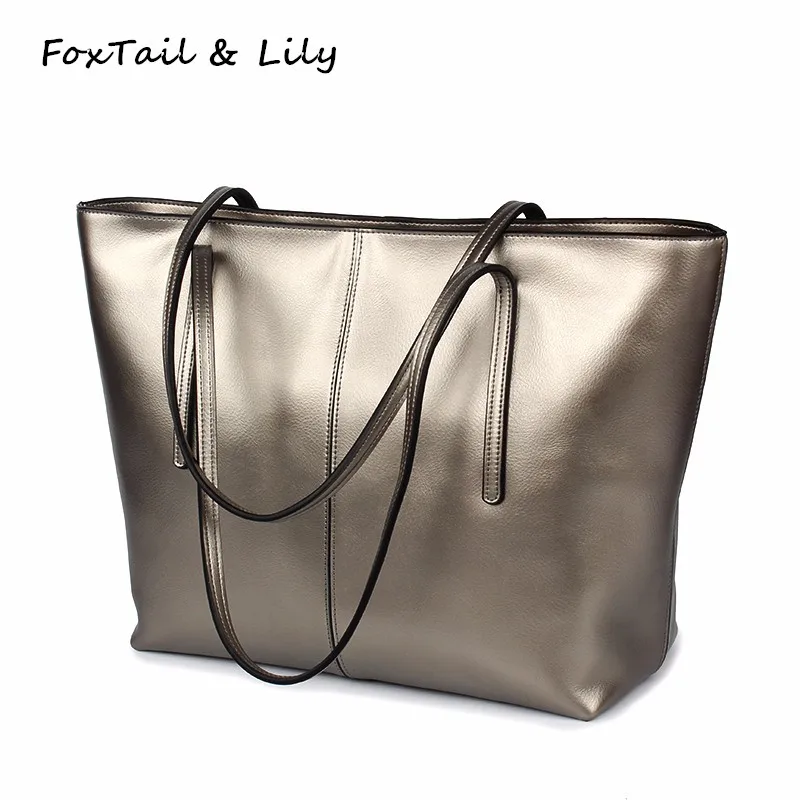 FoxTail& Lily Женские повседневные сумки большие емкости из натуральной кожи женские сумки на плечо женские роскошные брендовые сумочки из воловьей кожи
