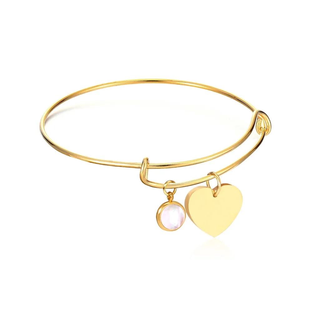 LUXUSTEEL золото/серебристый цвет регулируемый проволочные браслеты для женщин/для мужчин в форме сердца Подвески самодельные ювелирные дропшиппинг