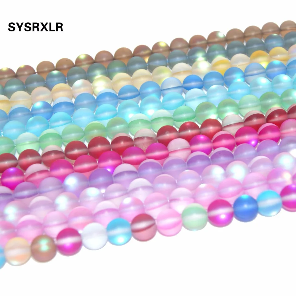 

Dull Polish Matte Austria Crystal Synthesis Glitter Moon Stone Beads For Jewelry Making Charm DIY Bracelet Necklace 6/8/10/12 MM