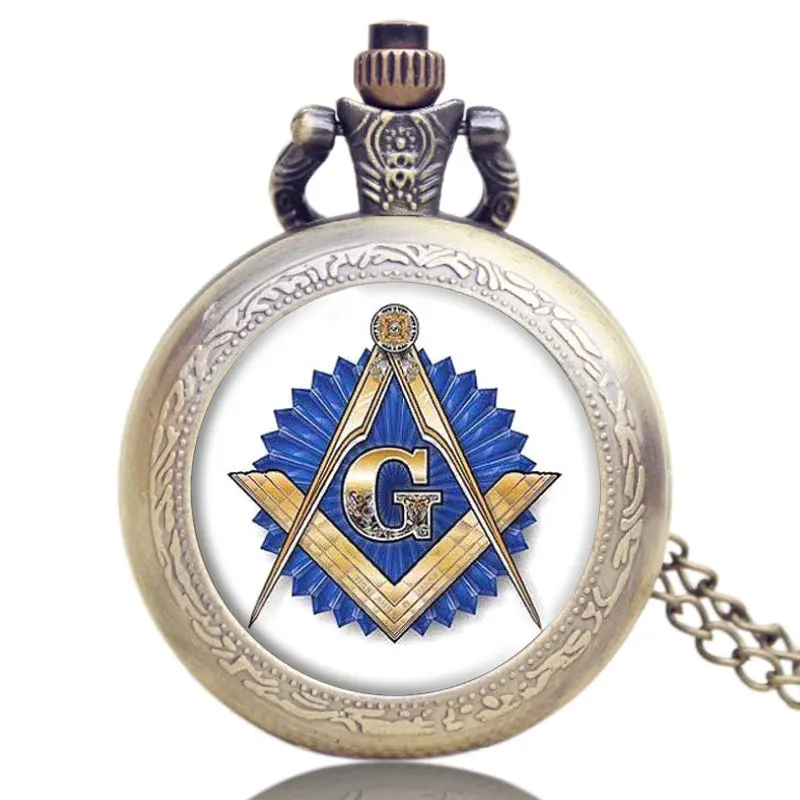 Бронзовые карманные часы Masonic Free-mason ожерелье цепочка ювелирные изделия антикварные часы Подарки для мужчин и женщин ретро Relogio De Bolsillo