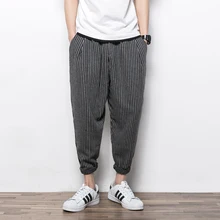 Мужская одежда винтажные мужские свободные модные трендовые уличные стильные полосатые узкие брюки-скинни штаны-шаровары костюмы певицы