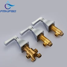 Кран для ванны на бортике, переключатель клапана, кран для ванны, переключающий патронный клапан, горячая и холодная ручка управления для ванны, смесители