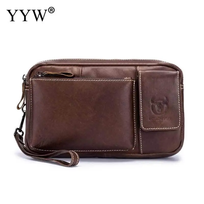 

BULL CAPTAIN New Men Waist Bag For Phone Genuine Leather Casual Motorcyclist Bags Pouch Small Men's Bag Purse Brown Pack Belt