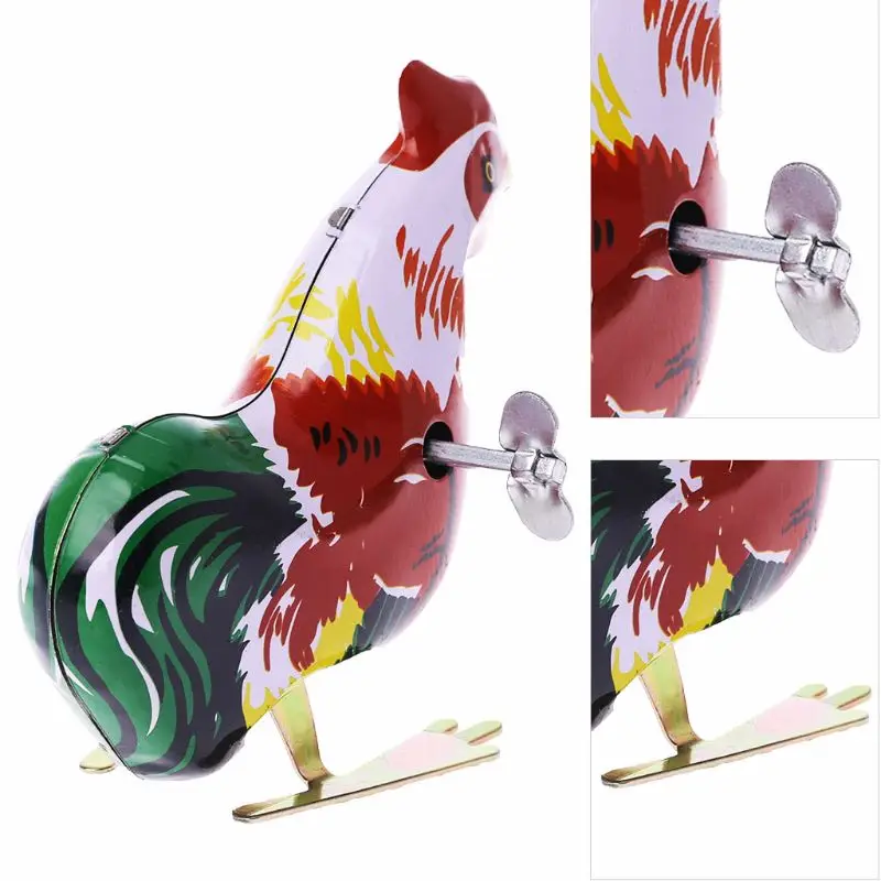 Kids Classic Chick Wind Up Clockwork Toys Jumping Mini Cock Vintage Toy Action Figures Toy For Children Kids Educatinal Toys