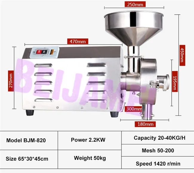 grain grinder size