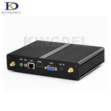 Kingdel 2016 последним безвентиляторный мини-Настольный ПК 3 год гарантии Celeron 2980U Pentium 3556U HTPC USB 3.0 HDMI VGA 1000 м локальной сети Wi-Fi