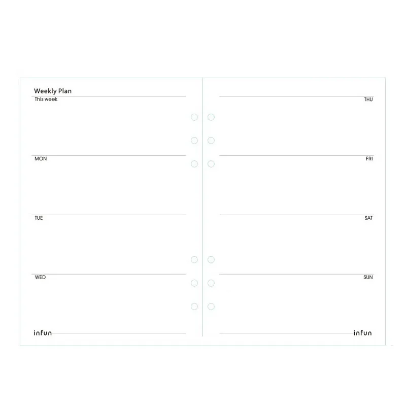 Горячие повестки дня ежемесячно еженедельник ноутбук A5 A6 наполнителя работ 6 отверстий 100 г пустой планировщик бумажной канцелярия; школьные принадлежности