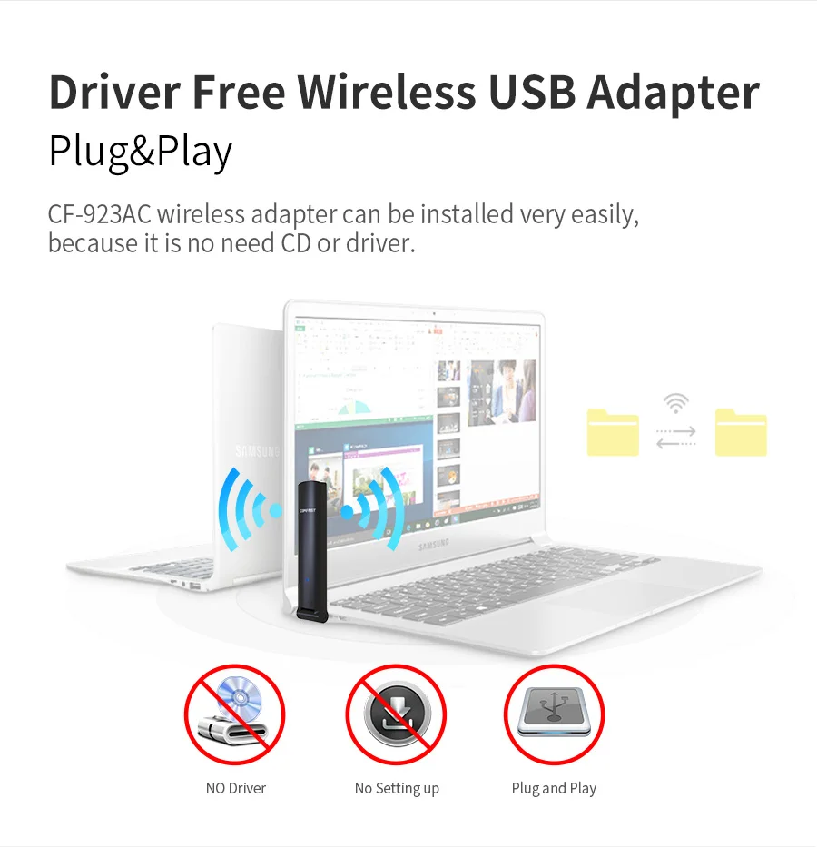2019 Новый беспроводной бесплатный привод USB wifi двухдиапазонный 802.11ac/a/b/g/n 11AC 2 4G/5 8G