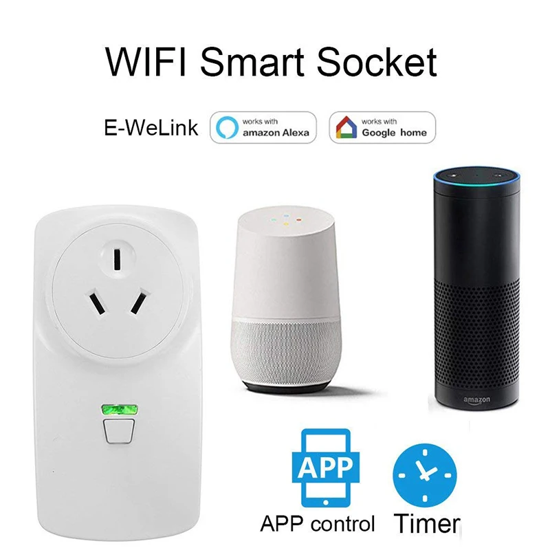Умный дом Wifi вилка AU/FR/EU умный светодиодный светильник Max250V Google Home принимает